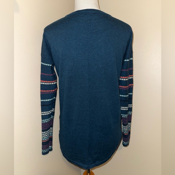 SmartWool Women’s Shadow Pine Crewneck Sweater,Color-Peacock Blue,Size-Small - Picture 3 of 9